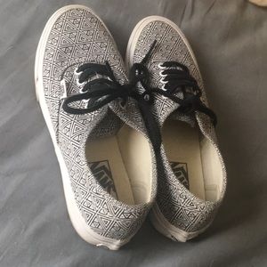 Cute Geometric Patterned Vans Lightly Used